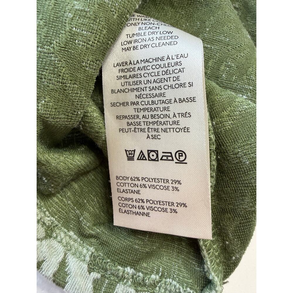 By Anthropologie Womens Sz S Green Paisley Textured Bell Sleeve Puffed Shirt Top - Picture 5 of 7